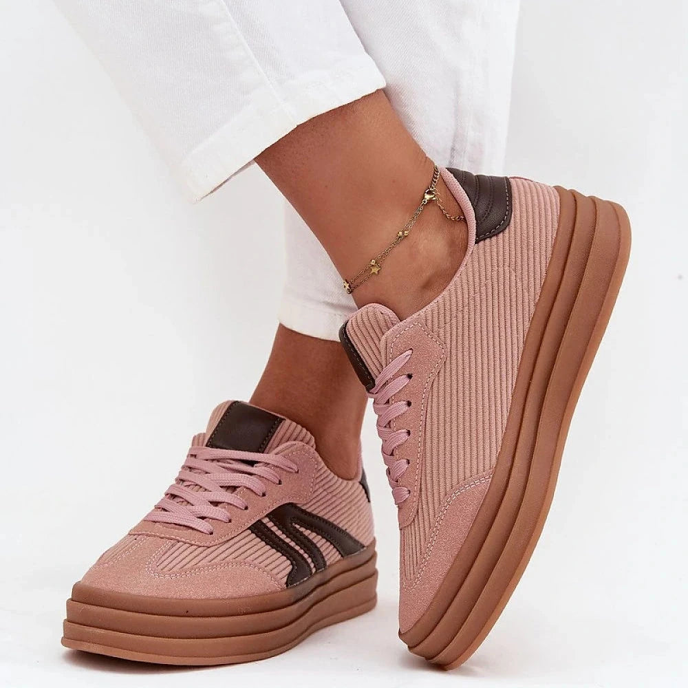 Sport shoes with eco leather and corduroy