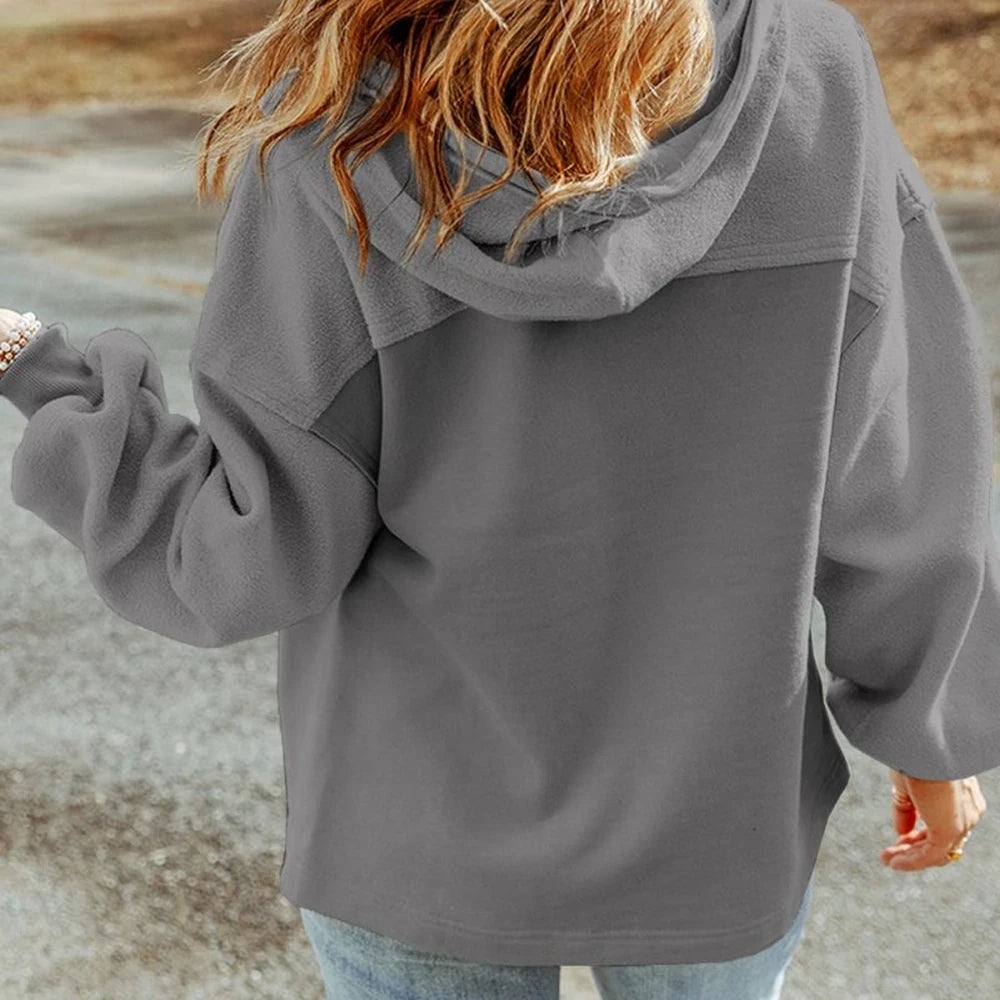 Zip-Up Drawstring Hooded Jacket