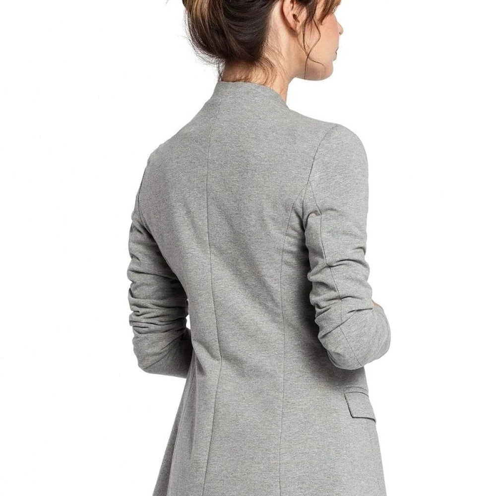 Lined Collar Knit Jacket with Hidden Pockets