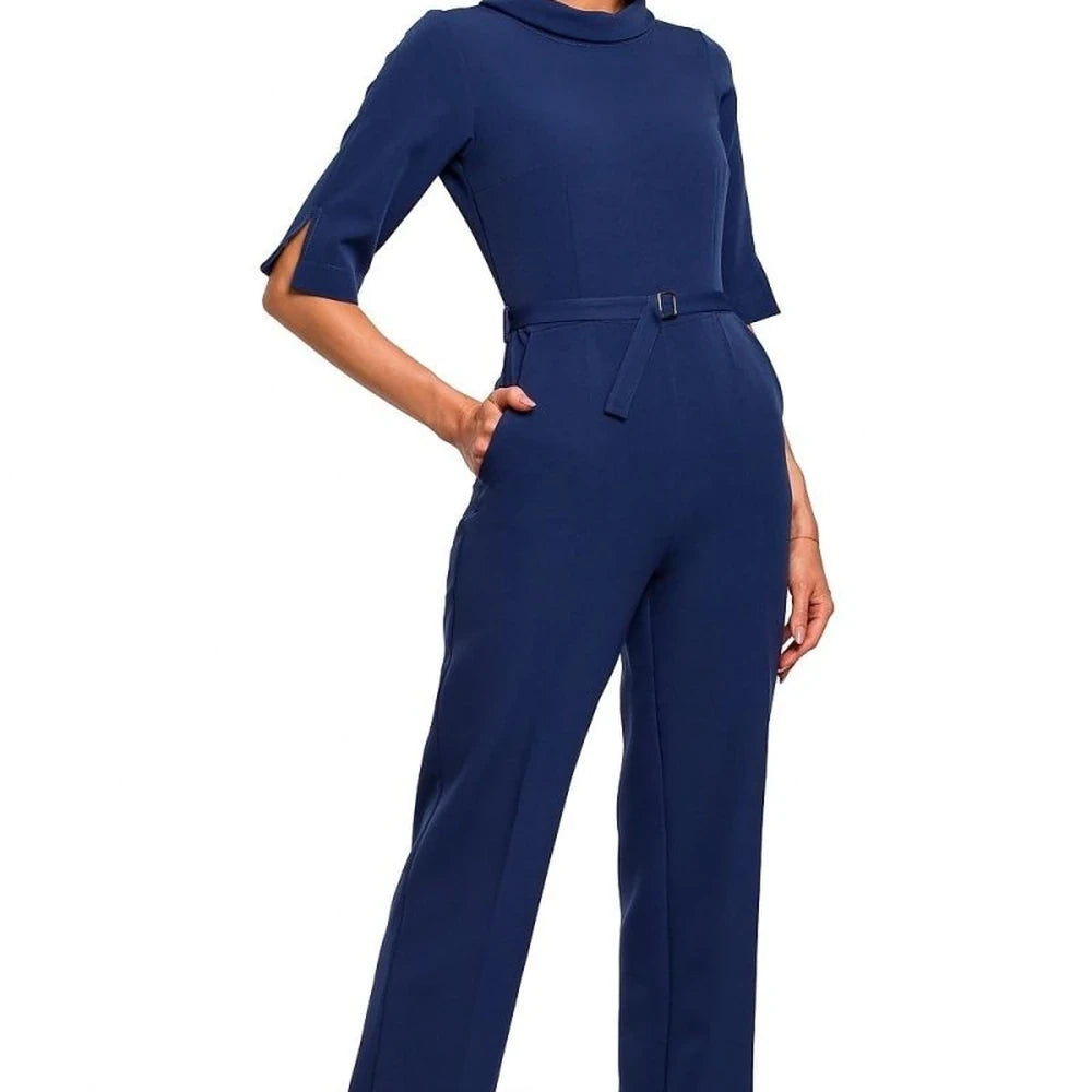 Women's Collar Neck Straight Leg Jumpsuit