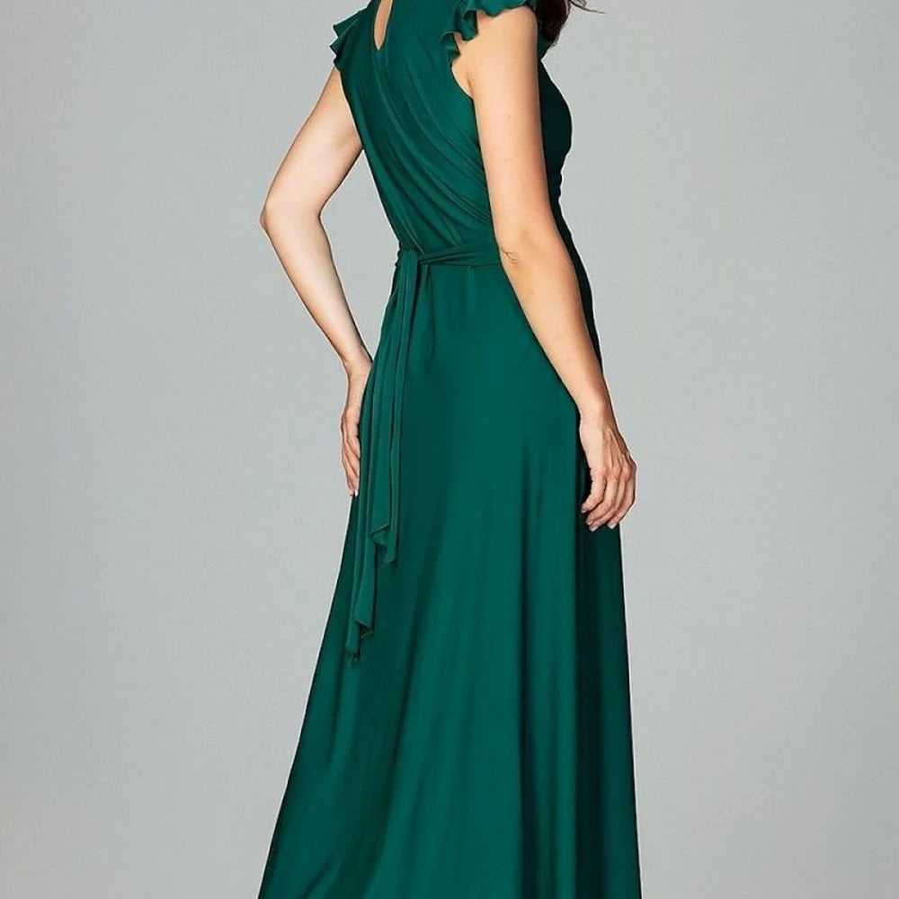 Maxi Cocktail Dress with Frills