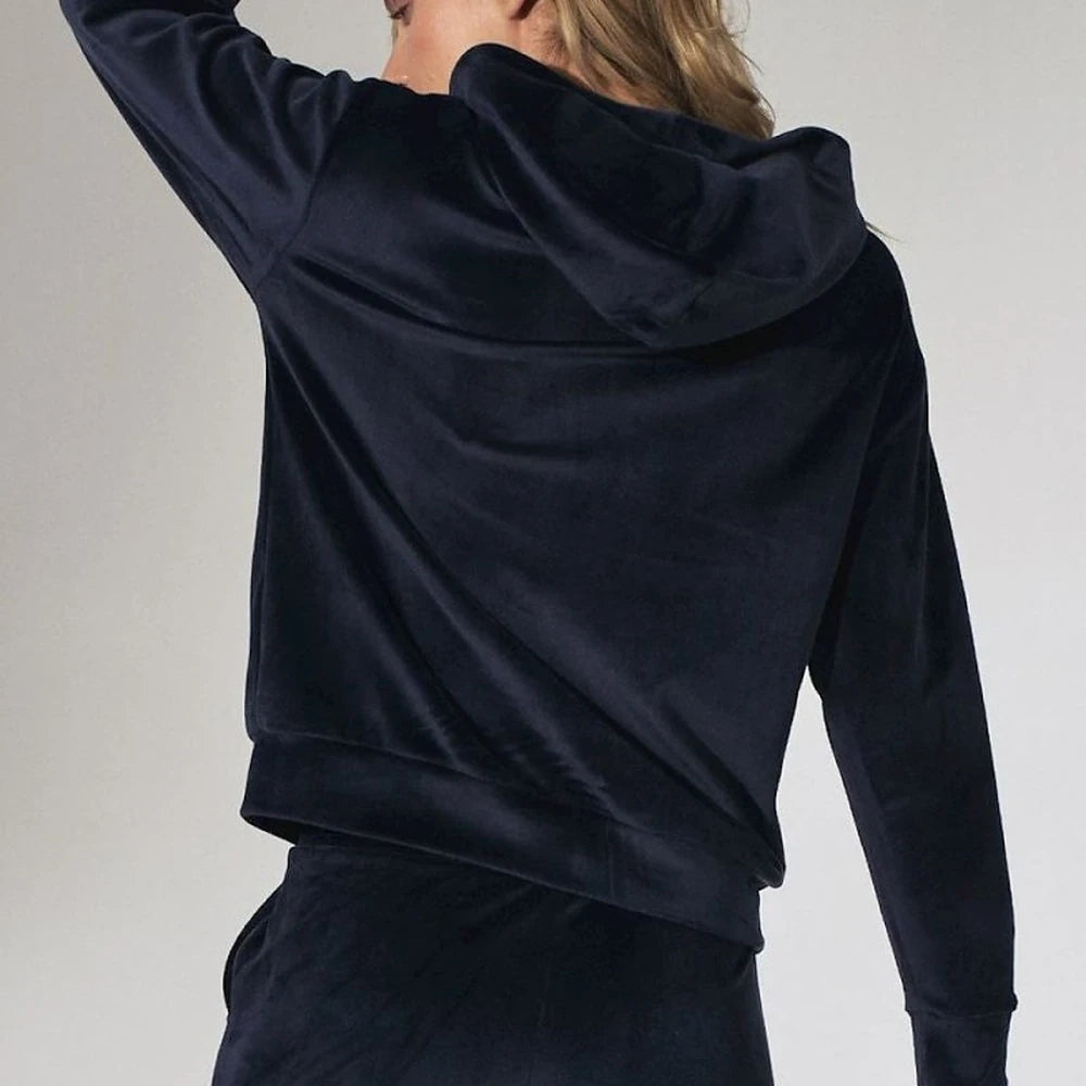 Green Velour Hooded Sweatshirt