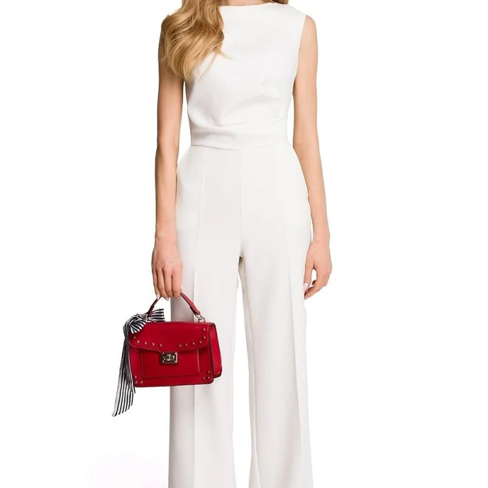 Elegant Wide Leg Jumpsuit with Draped Top