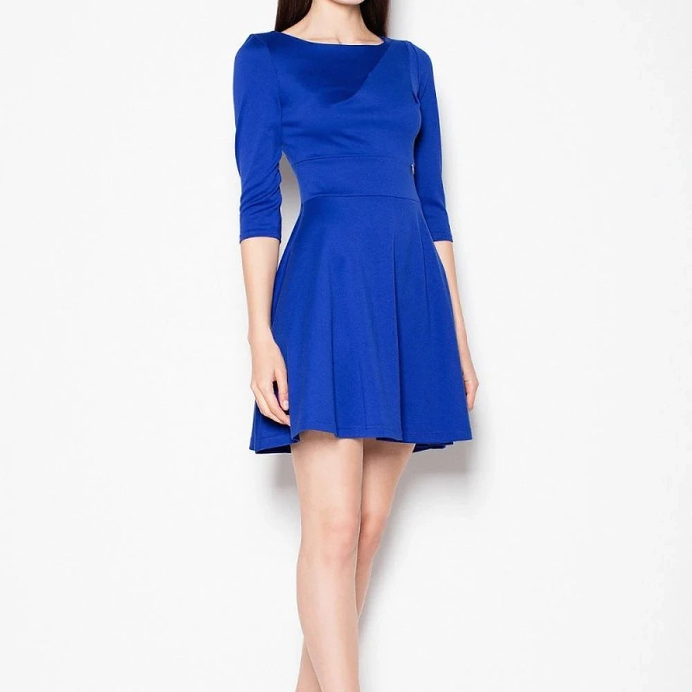 Flared Day Dress with Back Zipper