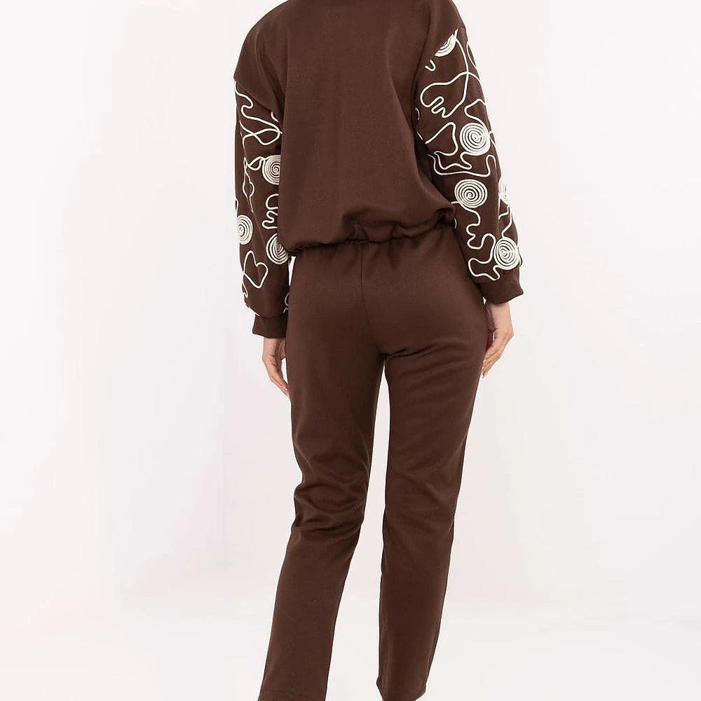 Brown Tracksuit Set with Hoodie