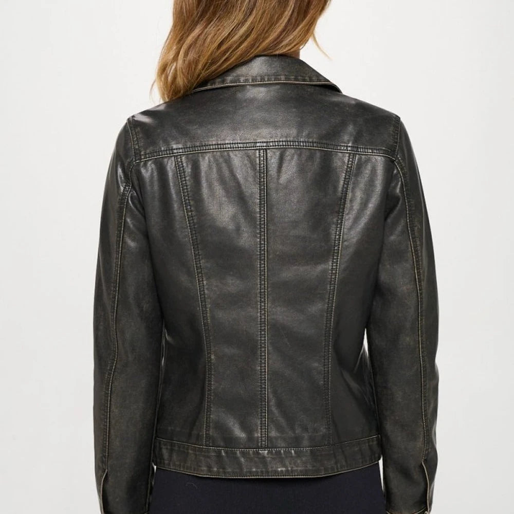 Vegan Leather Cargo Shacket