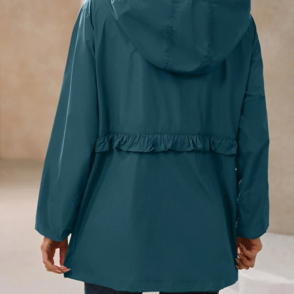 Waterproof Hooded Long Sleeve Windbreaker Jacket