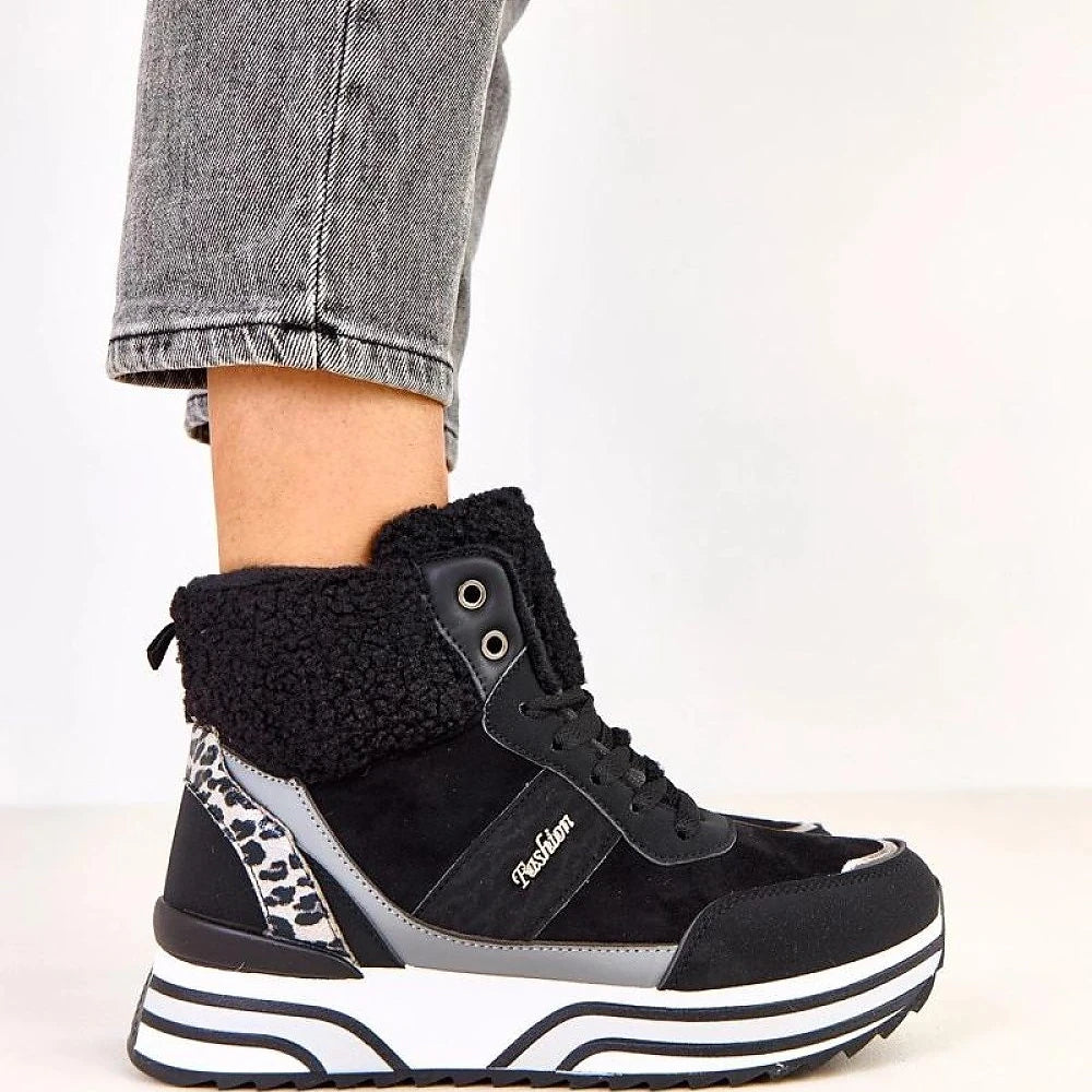 Women's Black Suede Sport Shoes