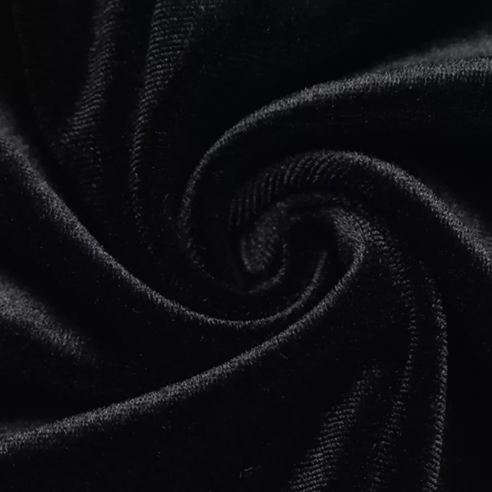 Black Velvet Sweetheart Neck Midi Dress