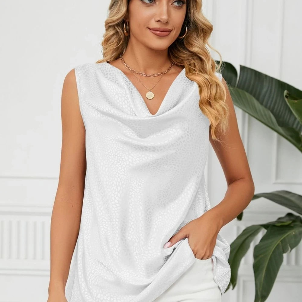 Solid Cowl Neck Top