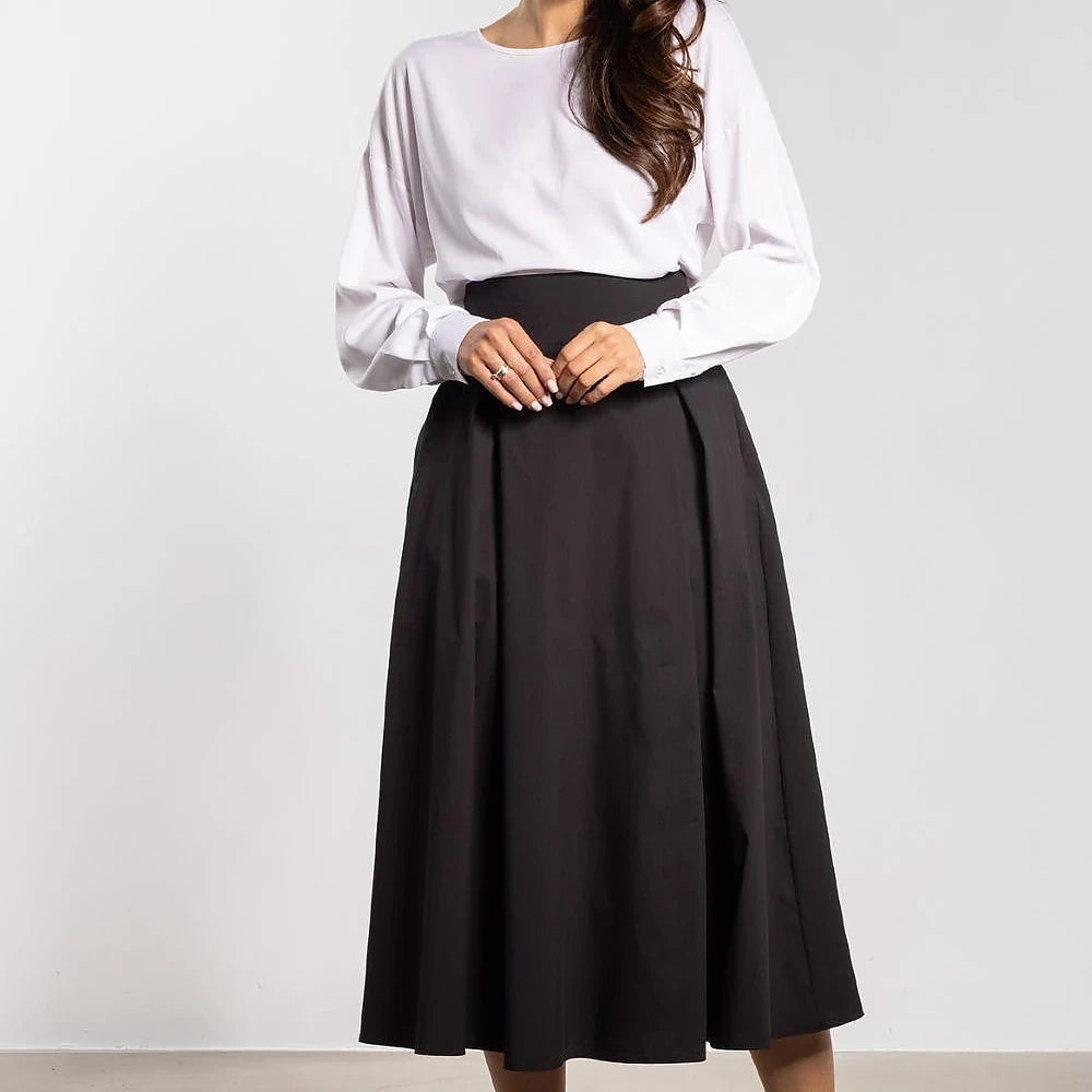 Midi Skirt with Tie Belt
