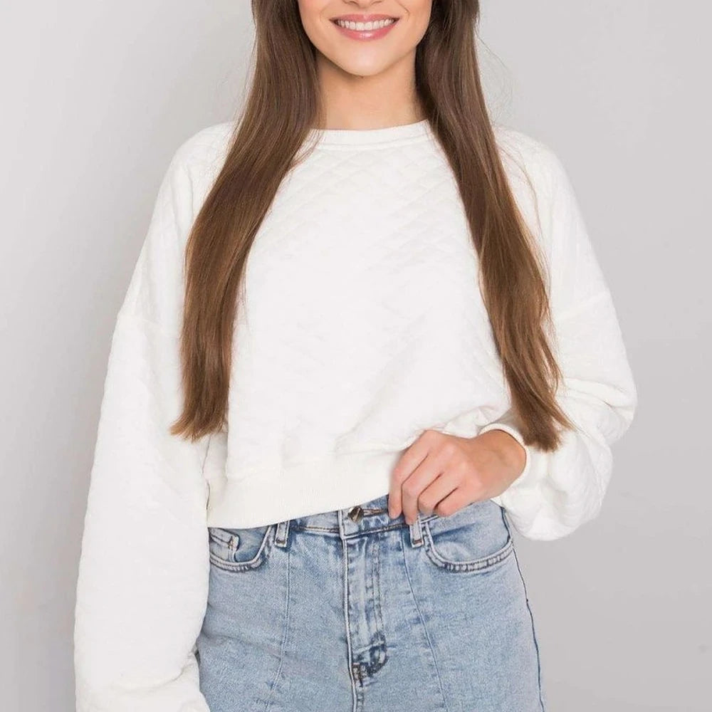 Quilted Sweatshirt with Ribbed Hem
