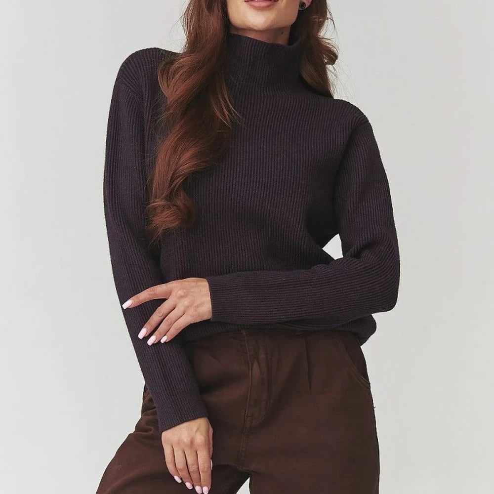 Women's Ribbed Knit Turtleneck Sweater