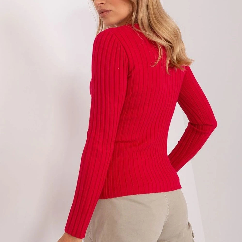 Ribbed Knit Round Neck Sweater