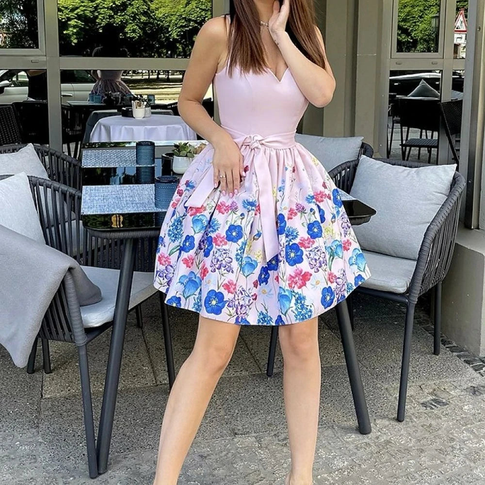 Pink Floral Cocktail Dress