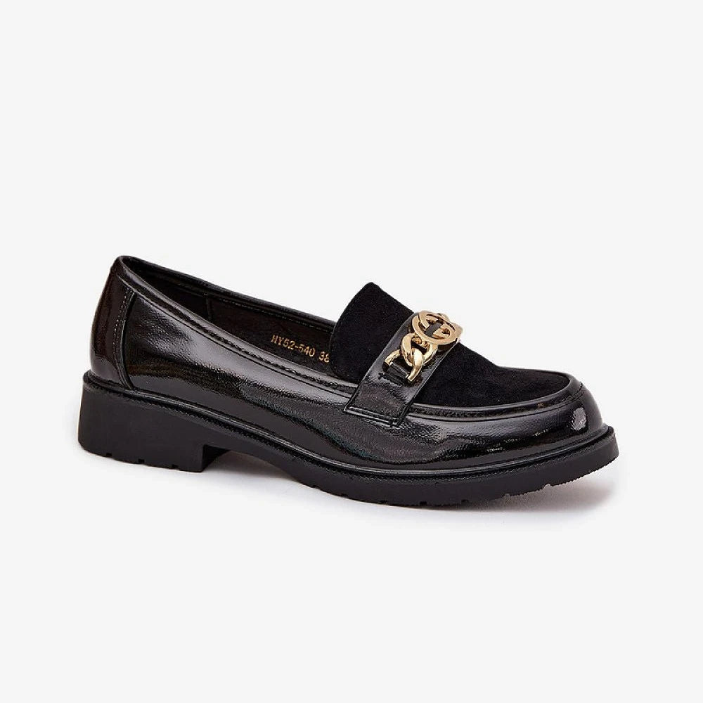 Women's Black Eco-Leather Loafers