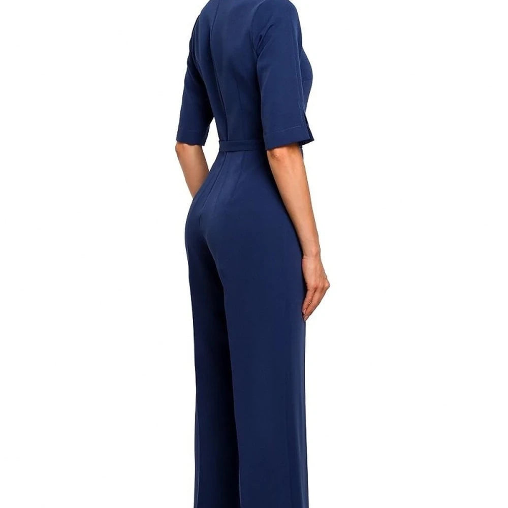 Women's Collar Neck Straight Leg Jumpsuit