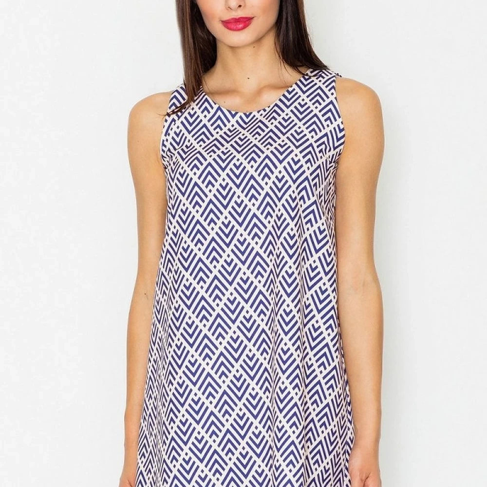 Simple Sleeveless Flared Dress for Daywear