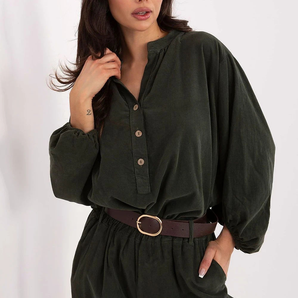 Italy Moda Long Sleeve Puffy Sleeve Blouse