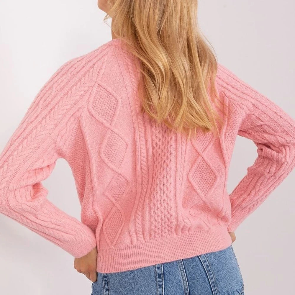 Variegated Texture Round Neck Cardigan