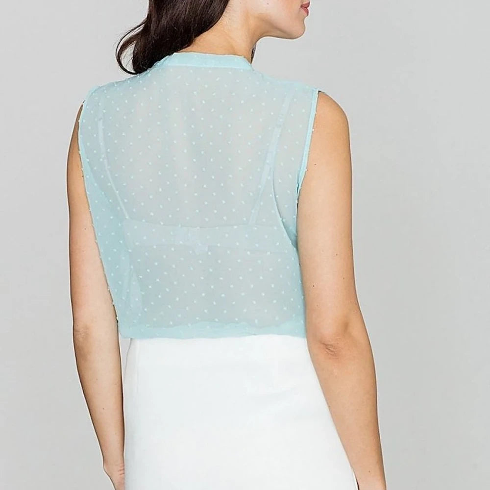 Pastel Sheer Sleeveless Blouse