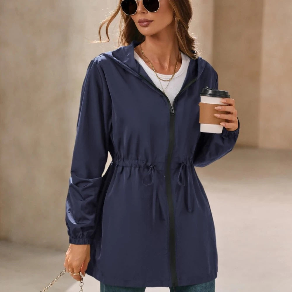 Waterproof Long Sleeve Hooded Windbreaker