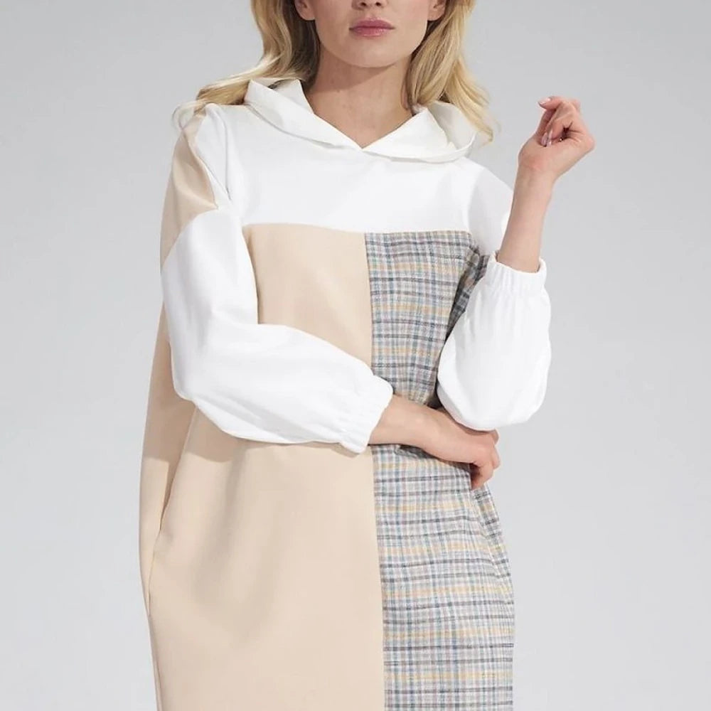 Midi Dress with Hood and Side Slits