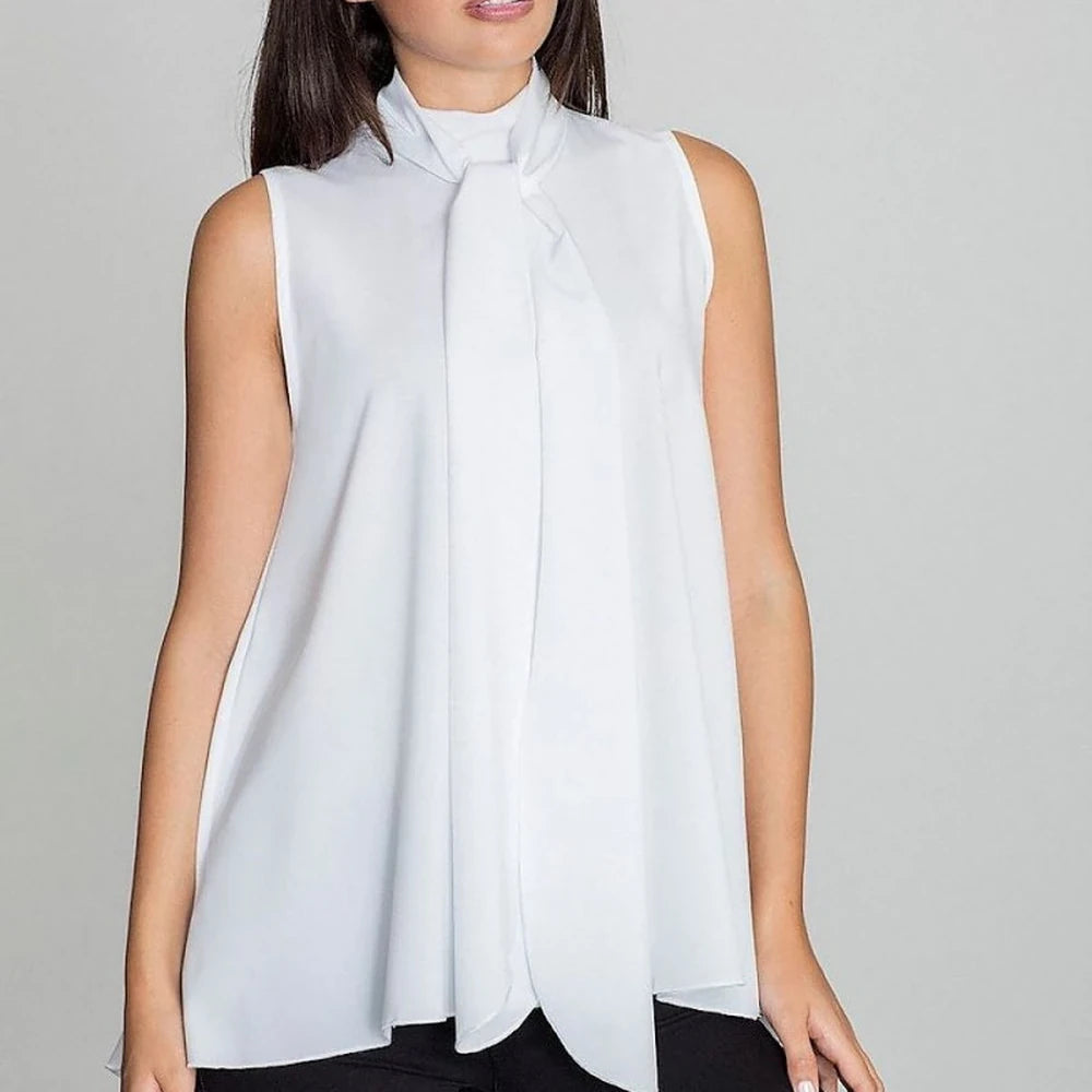 Flared Off-Shoulder Tie Front Blouse