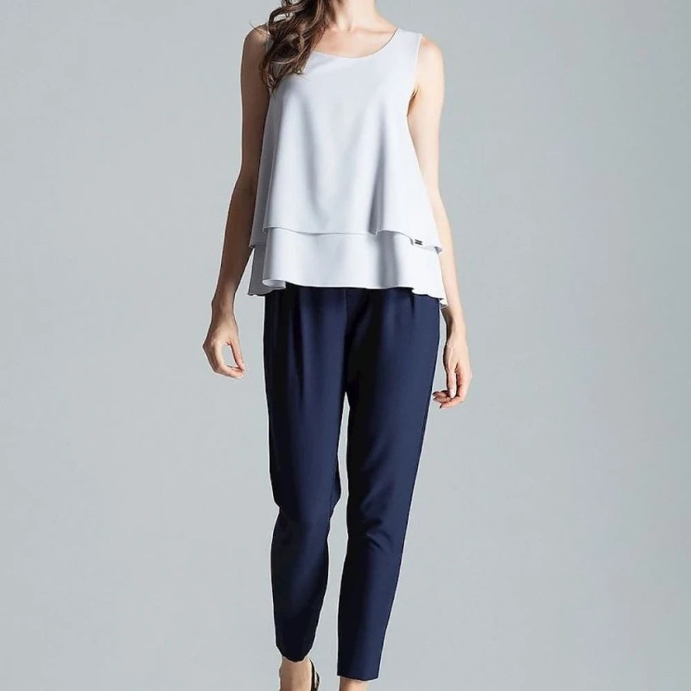 Sleeveless Flared Layer Top