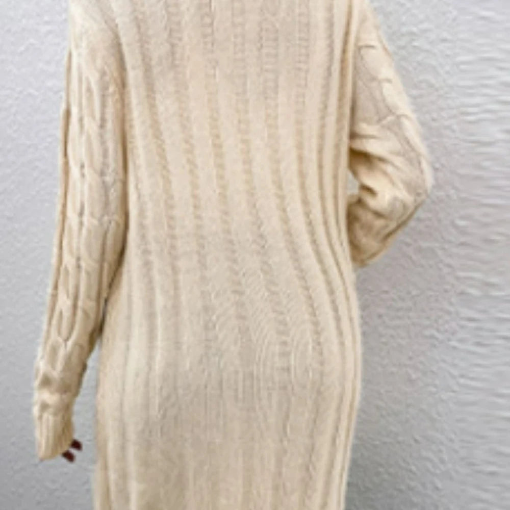 Cable-Knit Button Down Cardigan with Pockets