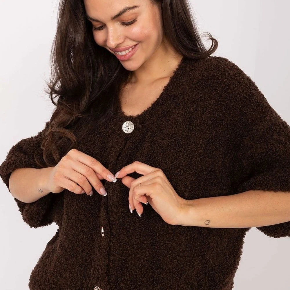 Textured Knit Button Front Cardigan Sweater