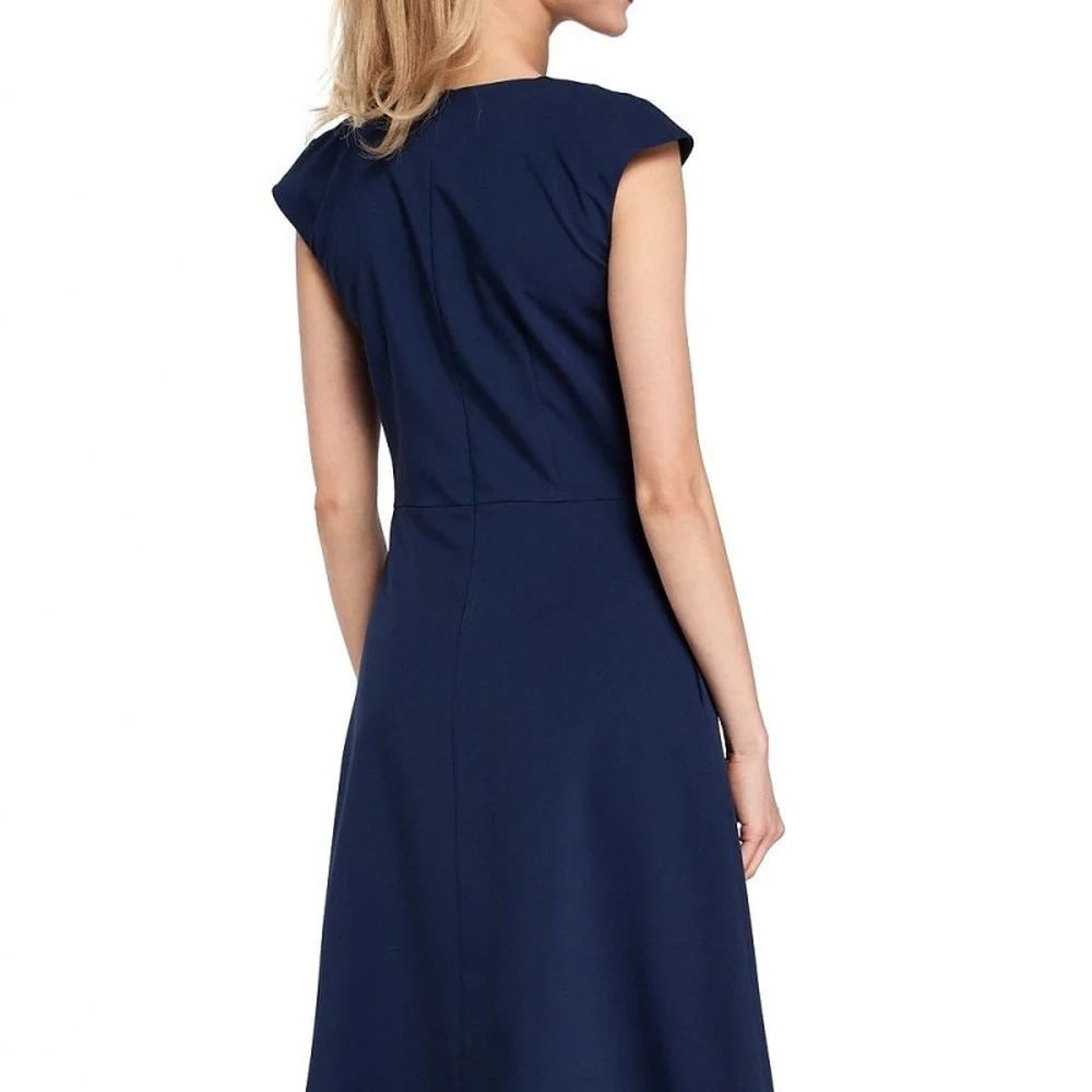 Classic Midi Dress with Pleated Skirt