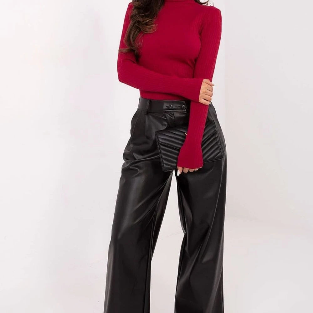 Turtleneck Cotton Ribbed Sweater