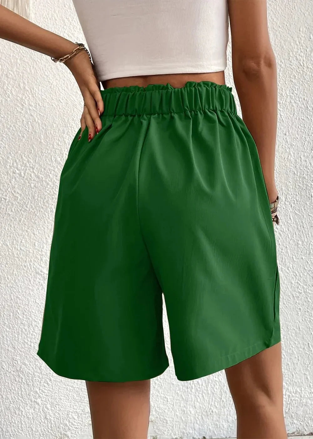 Pocketed Drawstring Waist Shorts