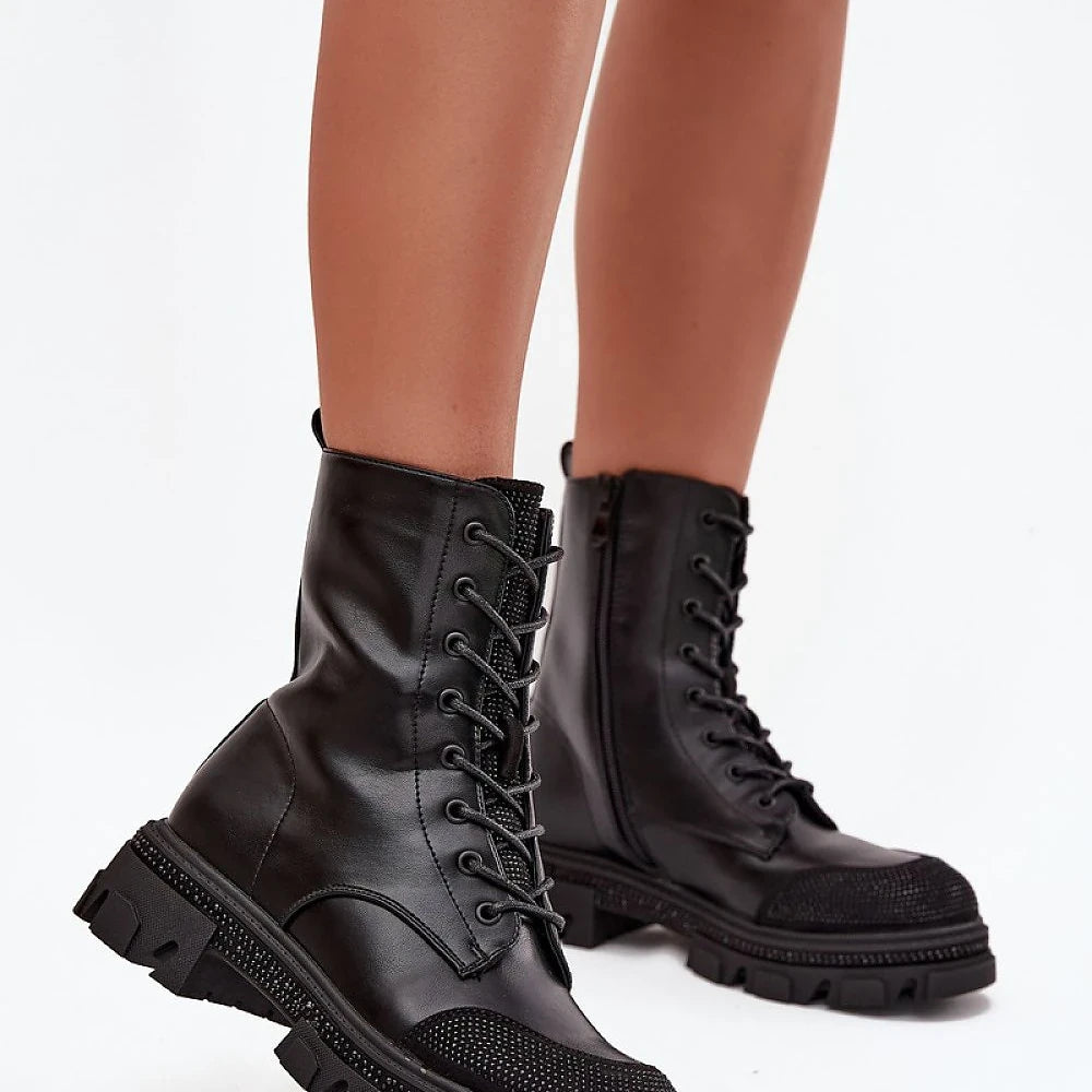Eco Leather Work Boots with Zipper