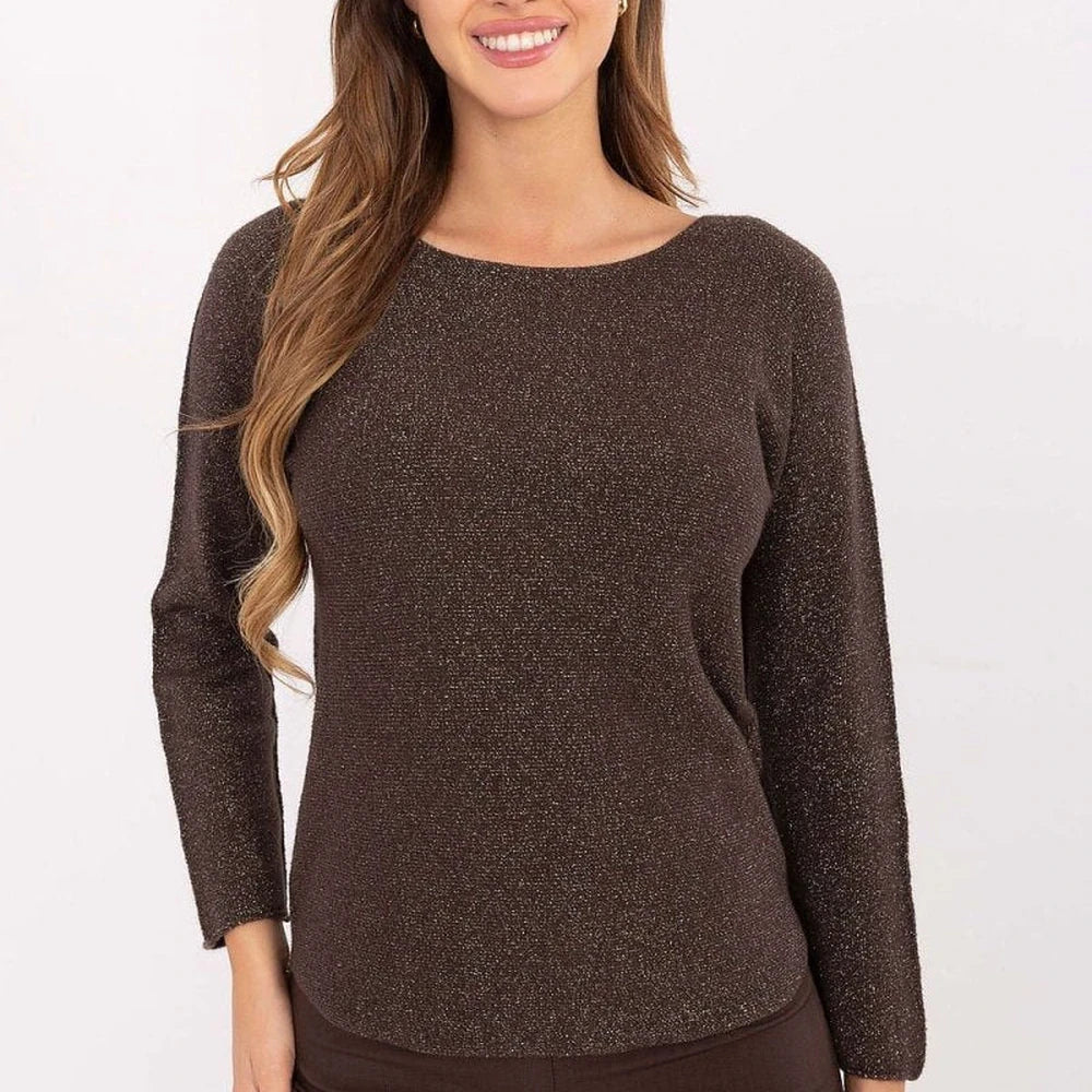 Women's Lurex Round Neck Sweater