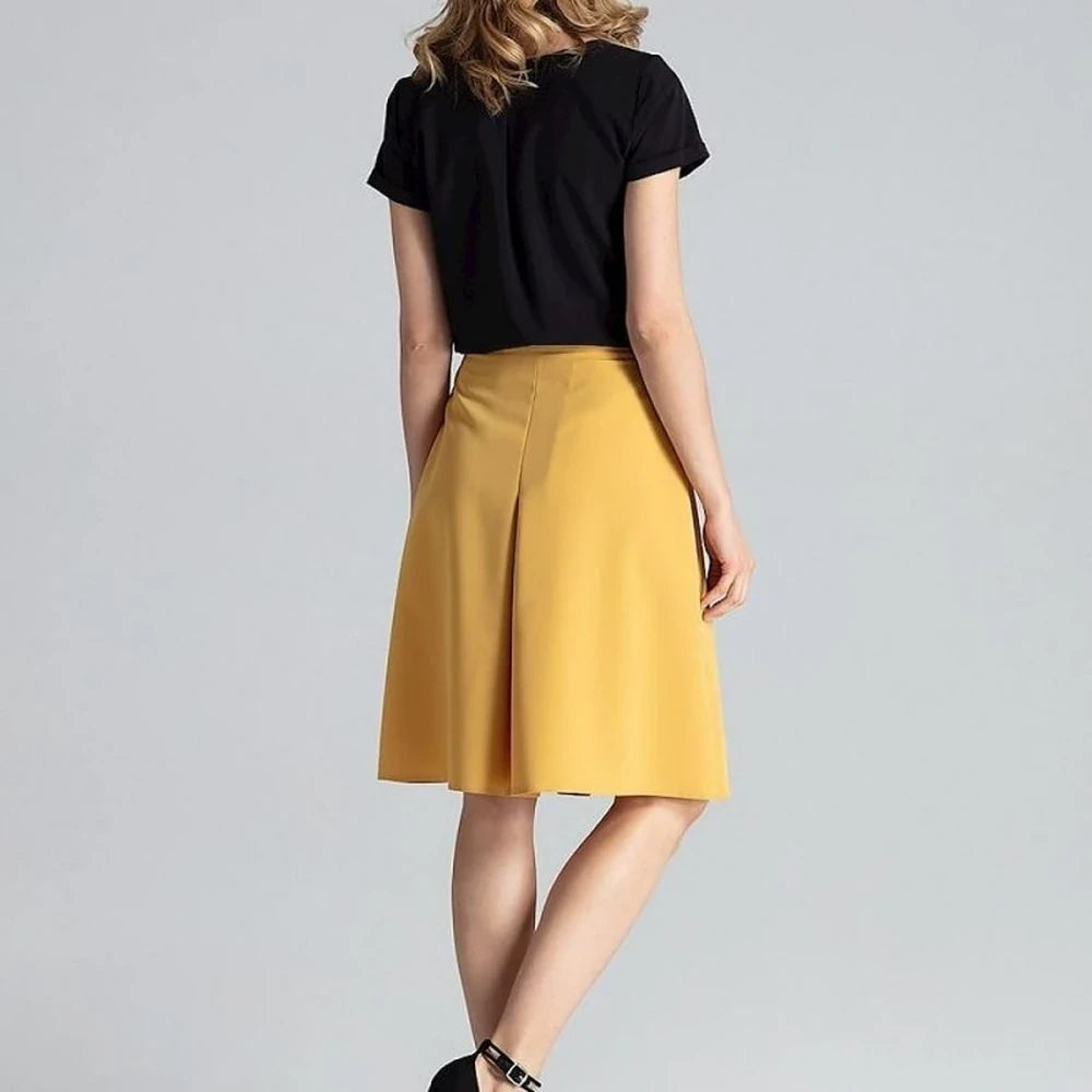 A-Line Midi Skirt with Pleated Details