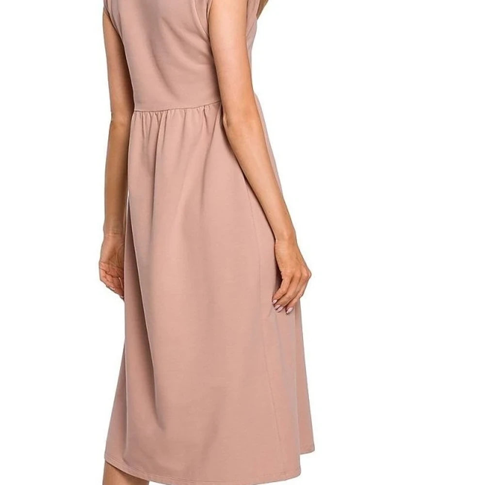 Stretchy Ribbed Knit Midi Dress