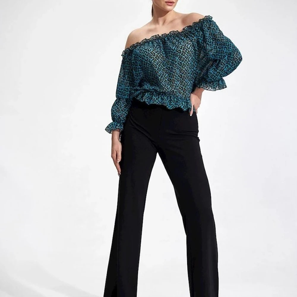 Bell-Bottomed Stretchy Trousers