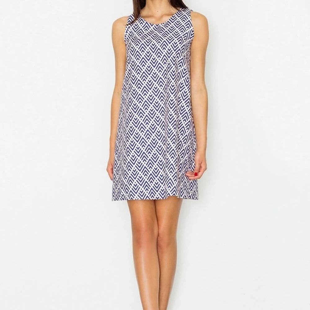 Simple Sleeveless Flared Dress for Daywear