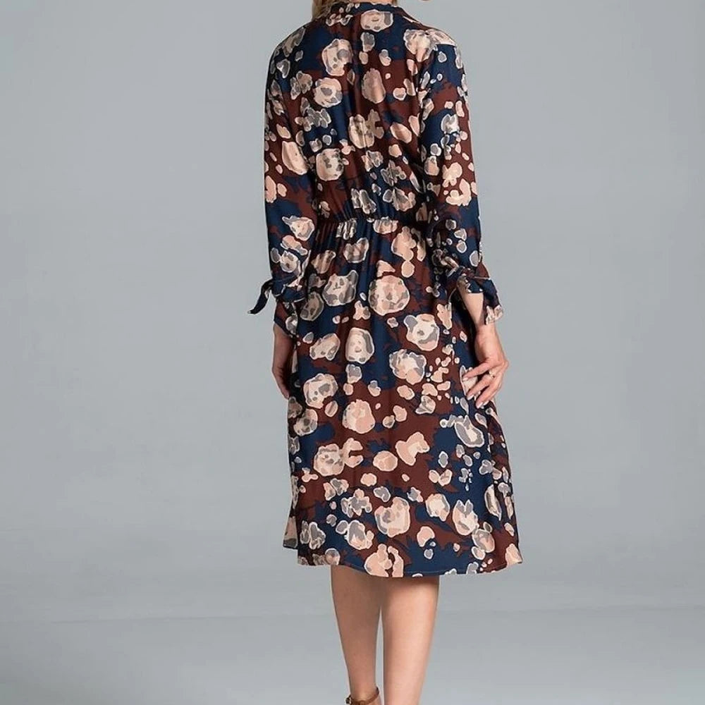 Women's Midi Dress with Collar and Belt
