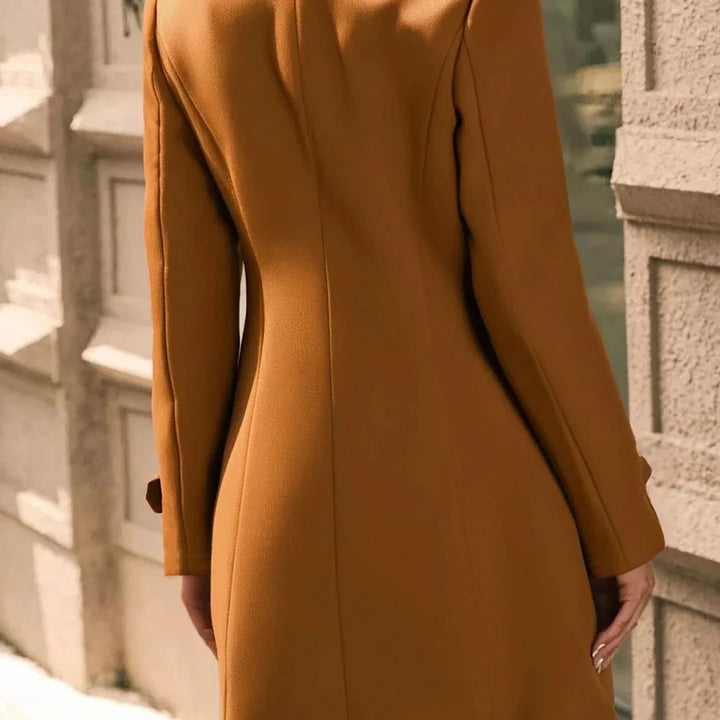 Double-Breasted Wool Blend Overcoat