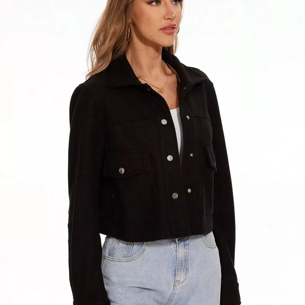 Snap Down Long Sleeve Jacket