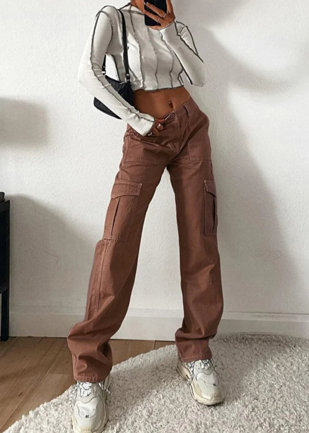 Sand straight leg jeans with pockets