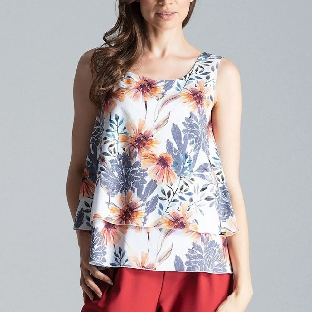 Sleeveless Flared Layer Top