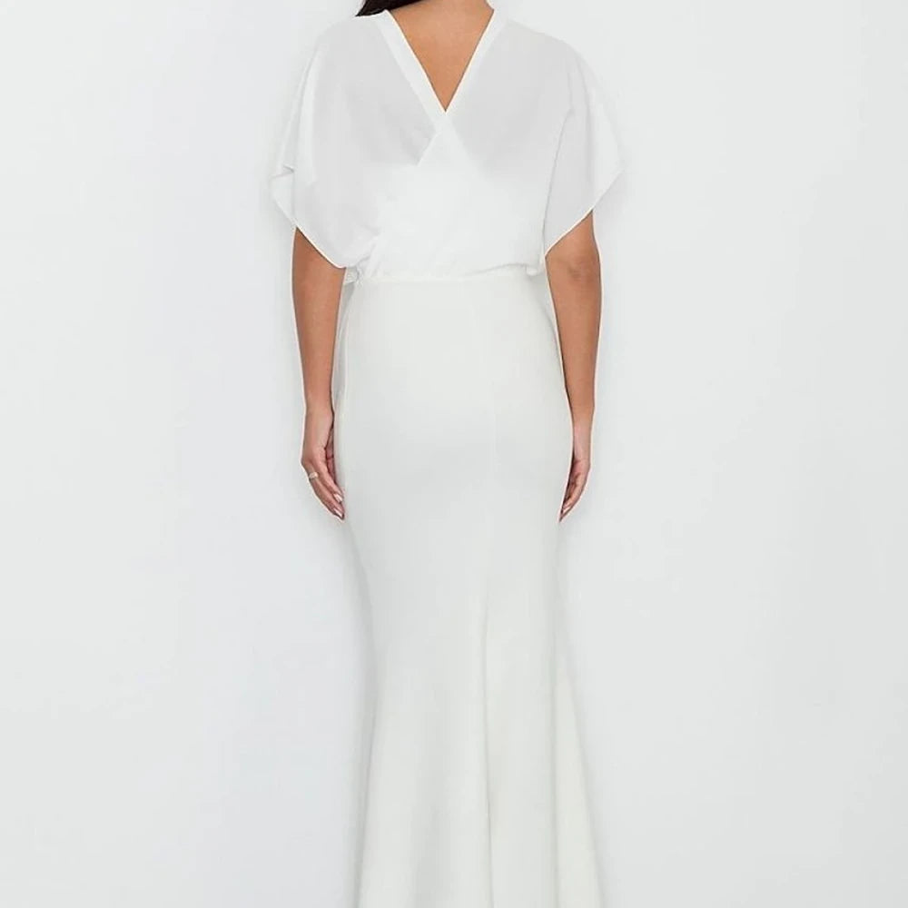 Fitted Long Dress with Transparent Top