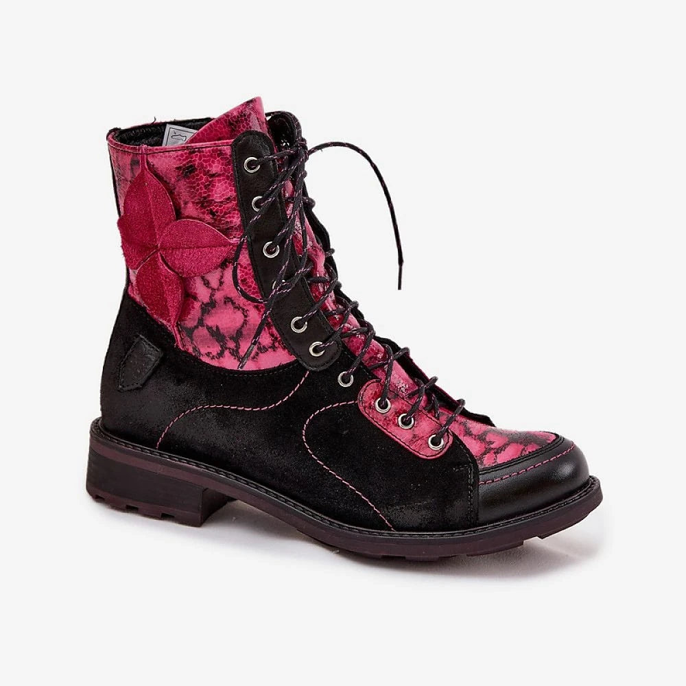 Women's Leather Ankle Boots with Zipper