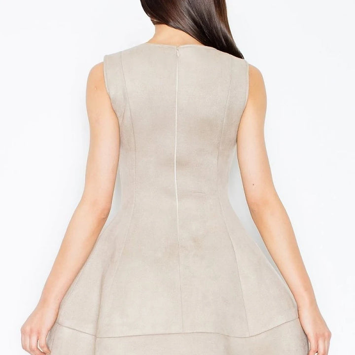 Suede Bomber Dress with Open Shoulders