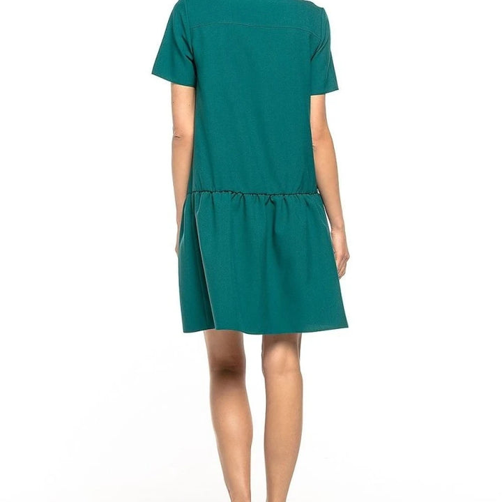Summer Ruffle Hem Tie-Neck Dress