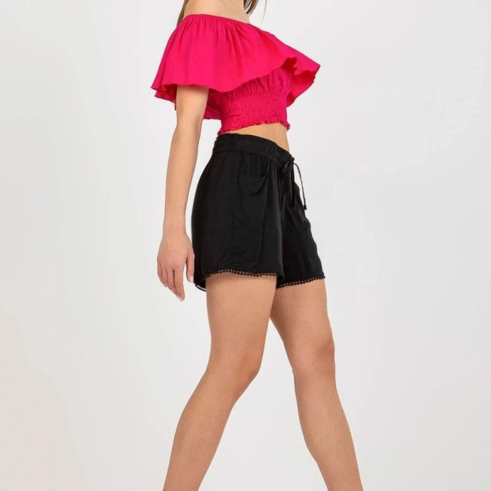 Women's Elastic Waist Shorts with Tie